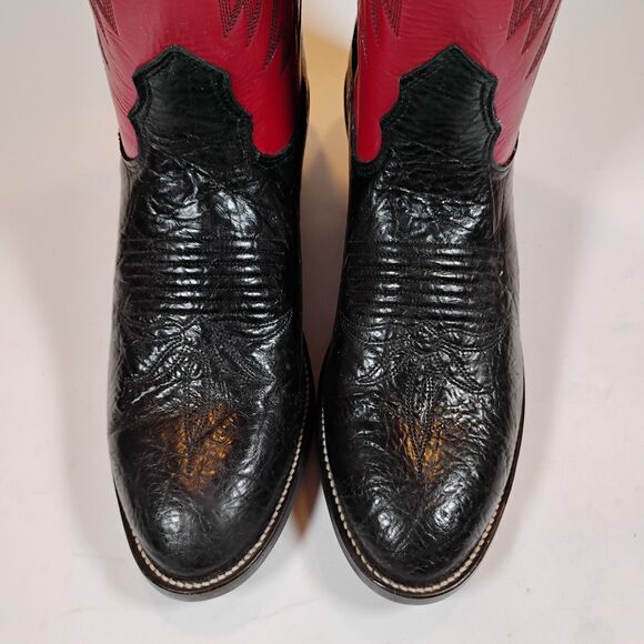 Nocona NOS Bullhide Red & Black Western Cowboy Boots Size 10 Model 6501 70 603 main image 13